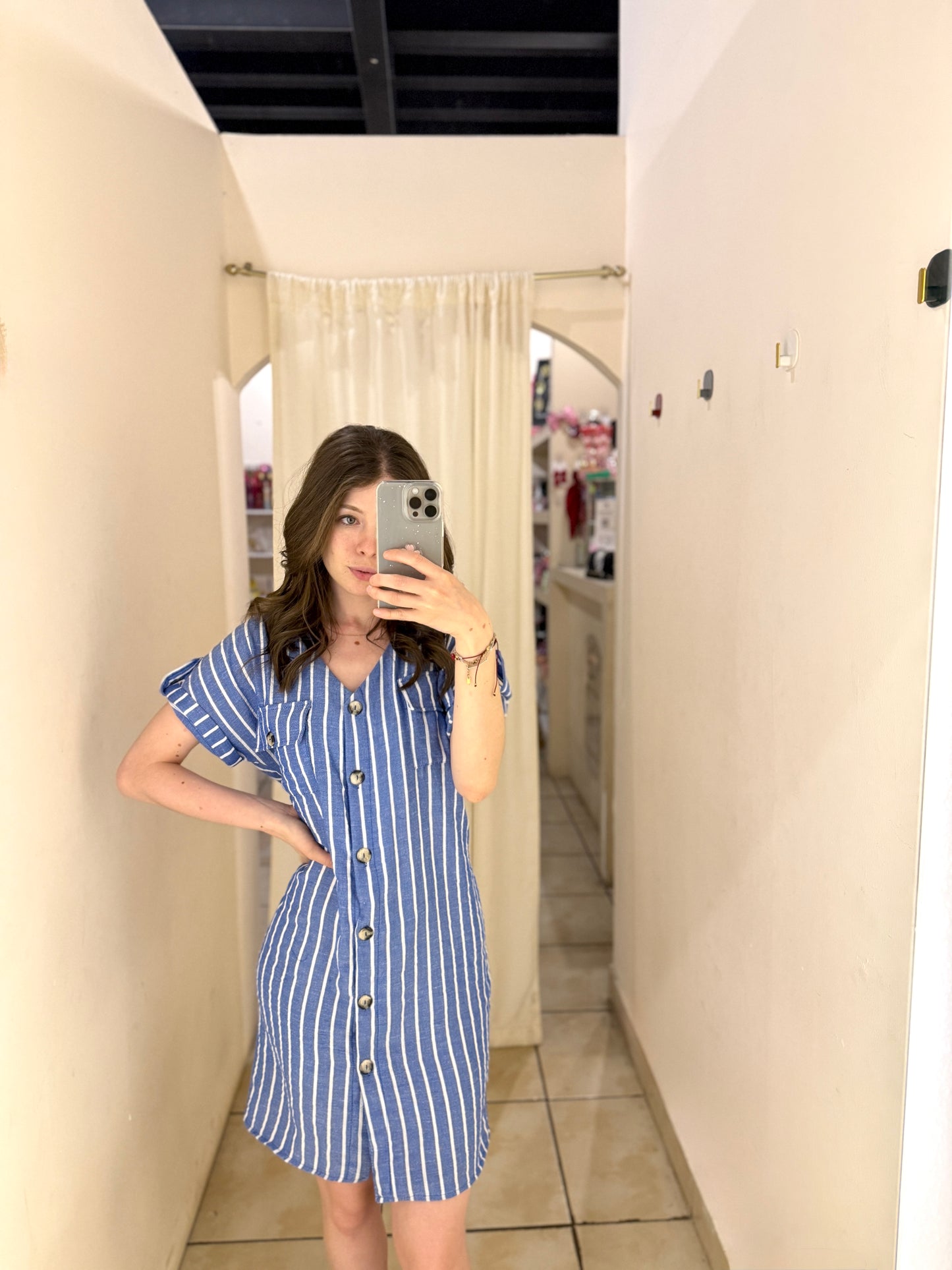AF-65 vestido camisero rayado
