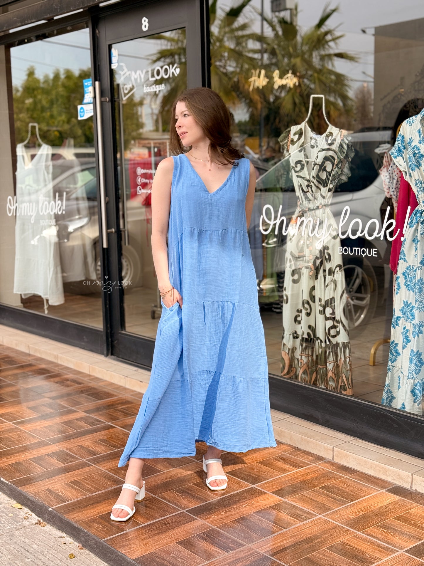 AF-97 vestido liso midi J22091