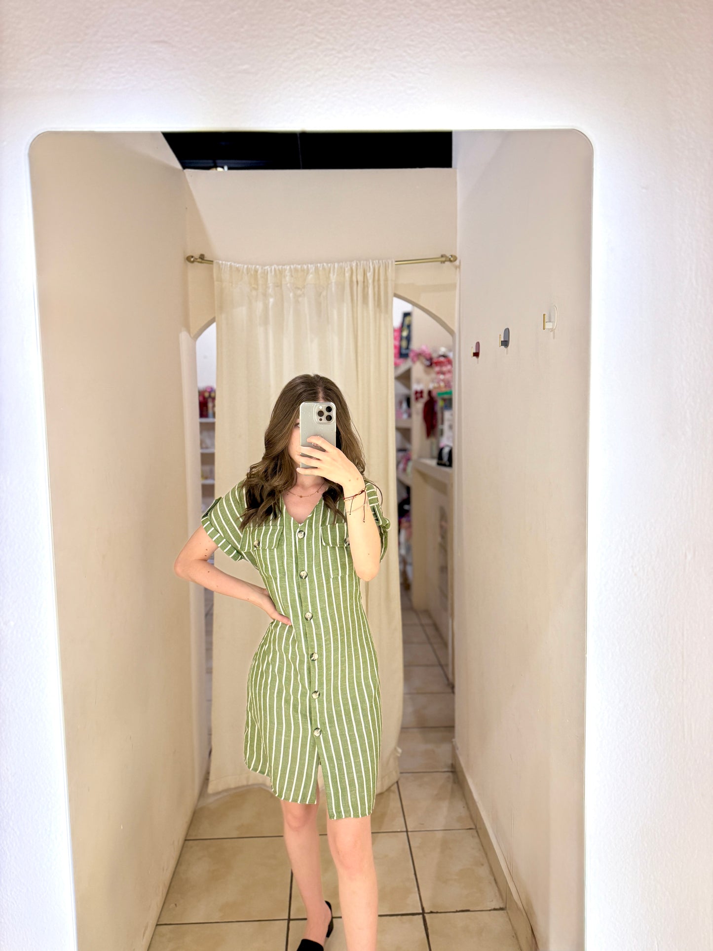 AF-65 vestido camisero rayado
