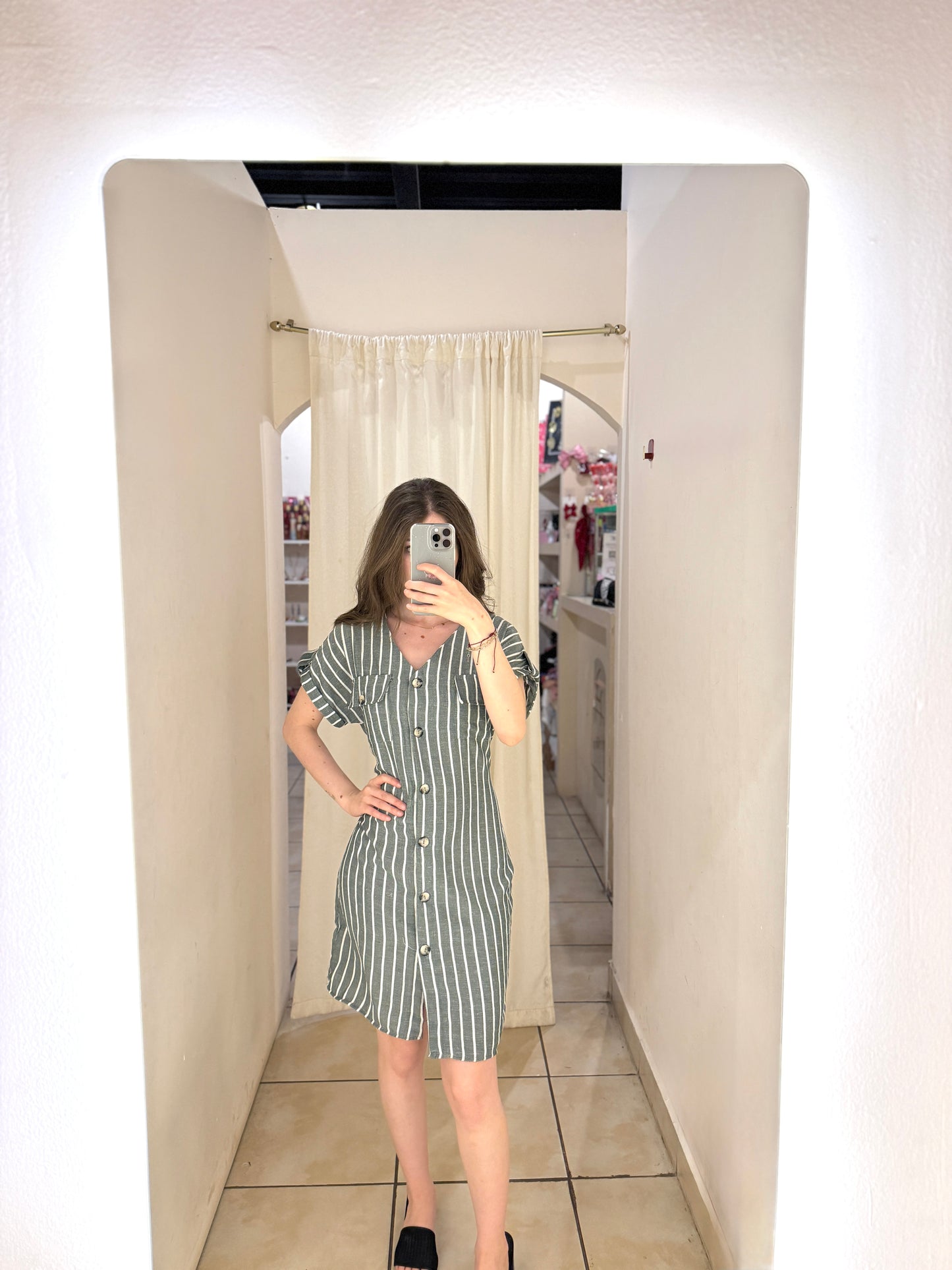 AF-65 vestido camisero rayado