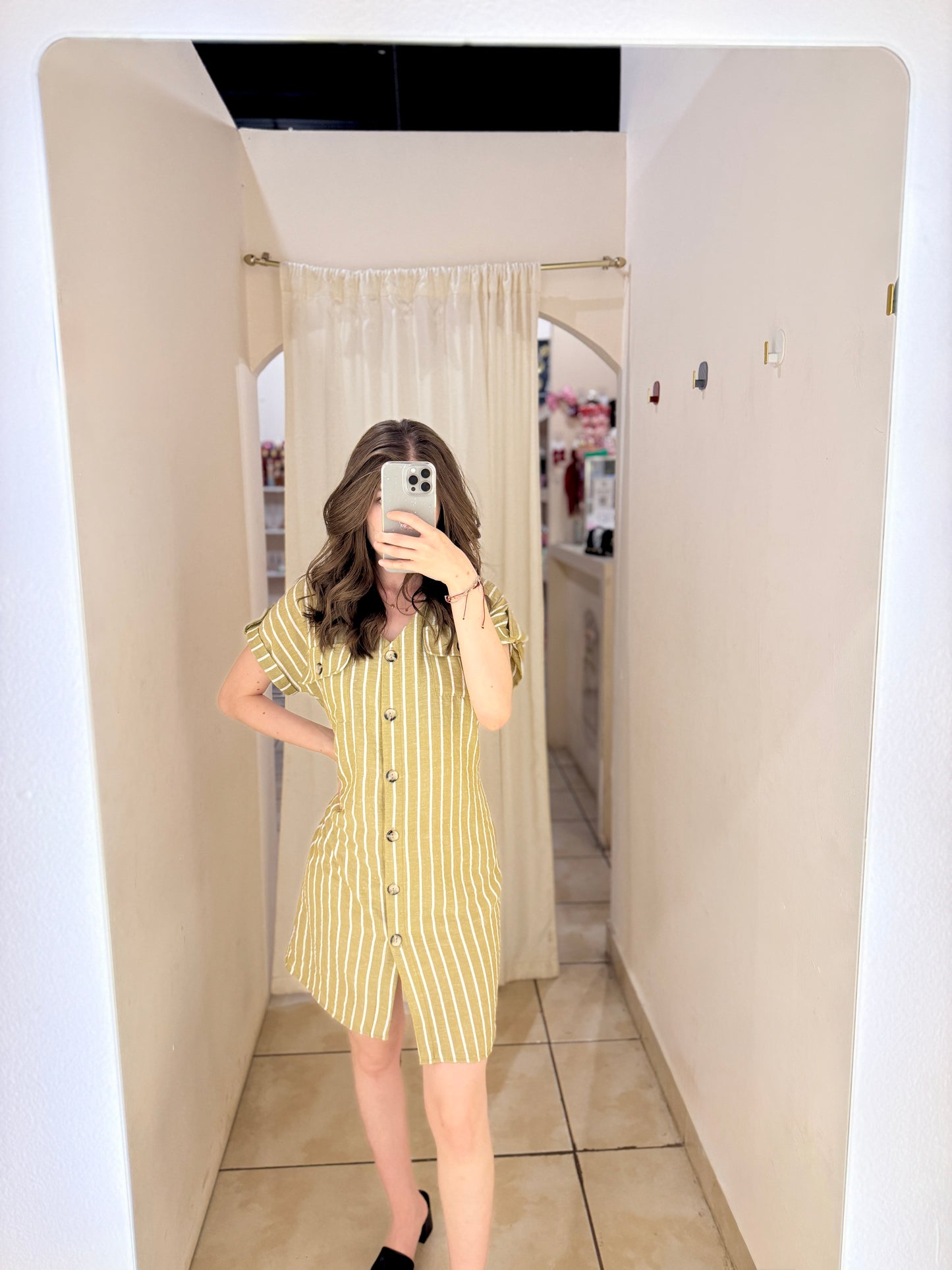AF-65 vestido camisero rayado