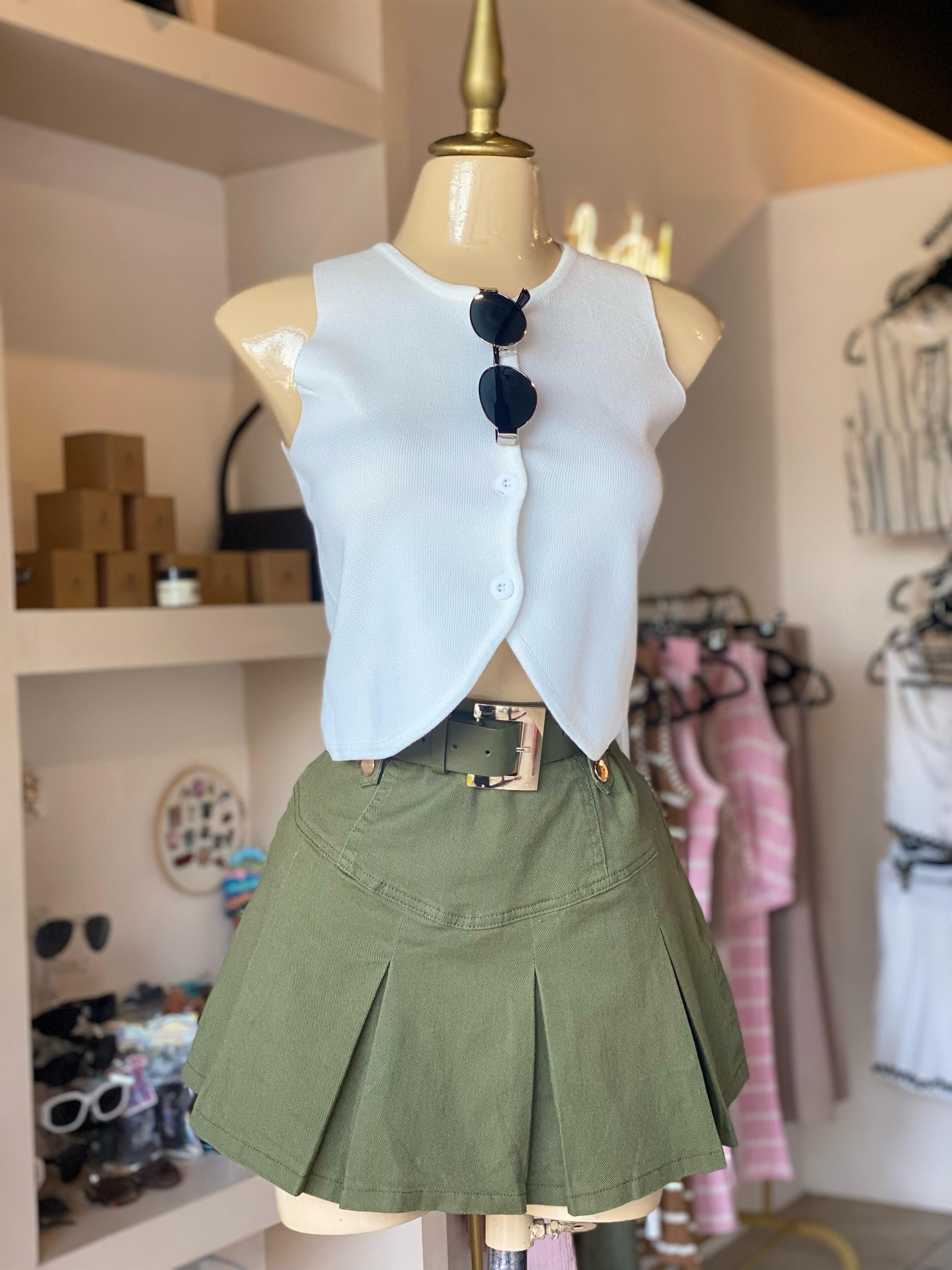 Short falda mezclilla con cinto PS947
