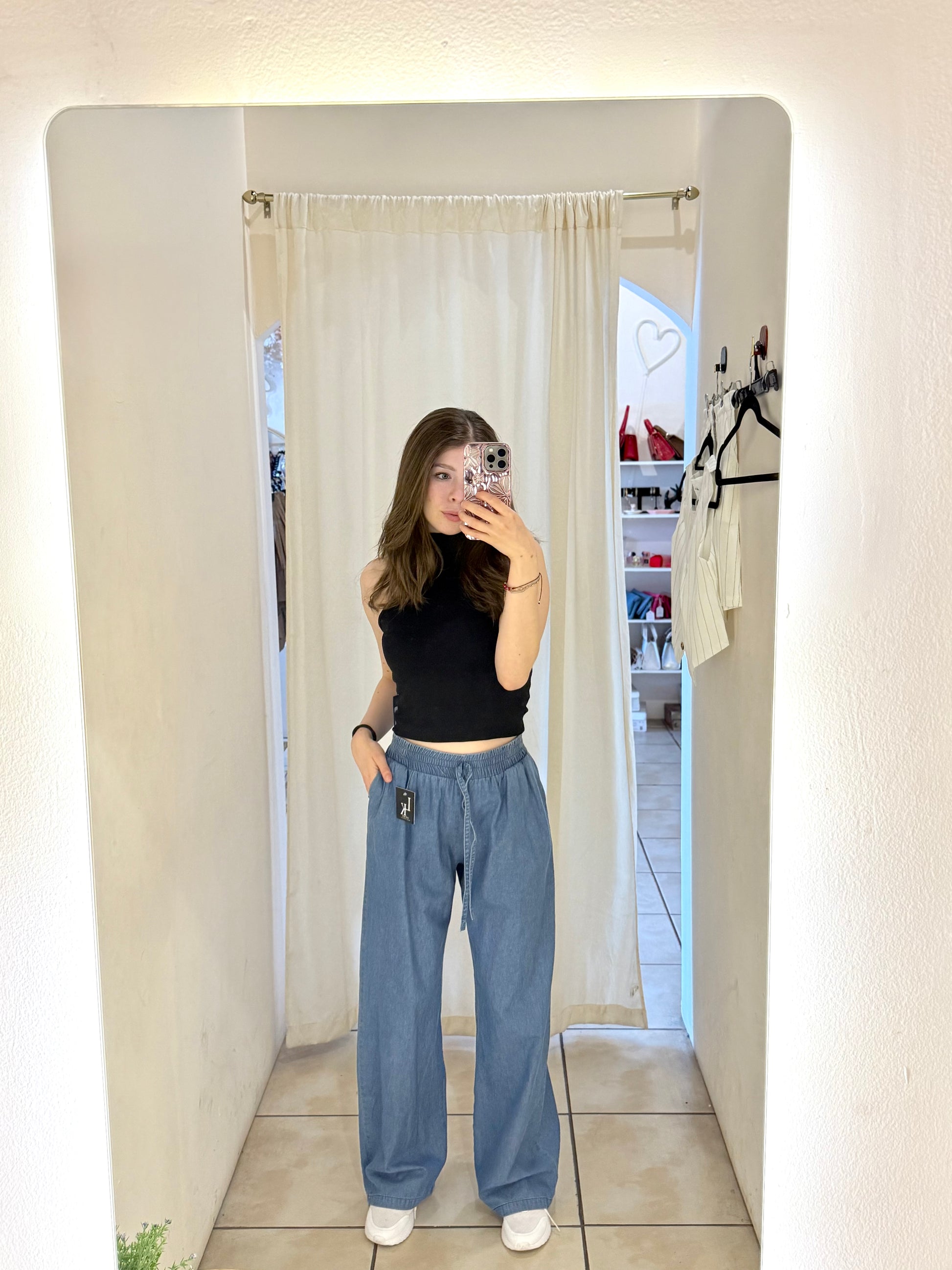 JS-20 PANTALON FLOJO TELA DE MEZCLILLA