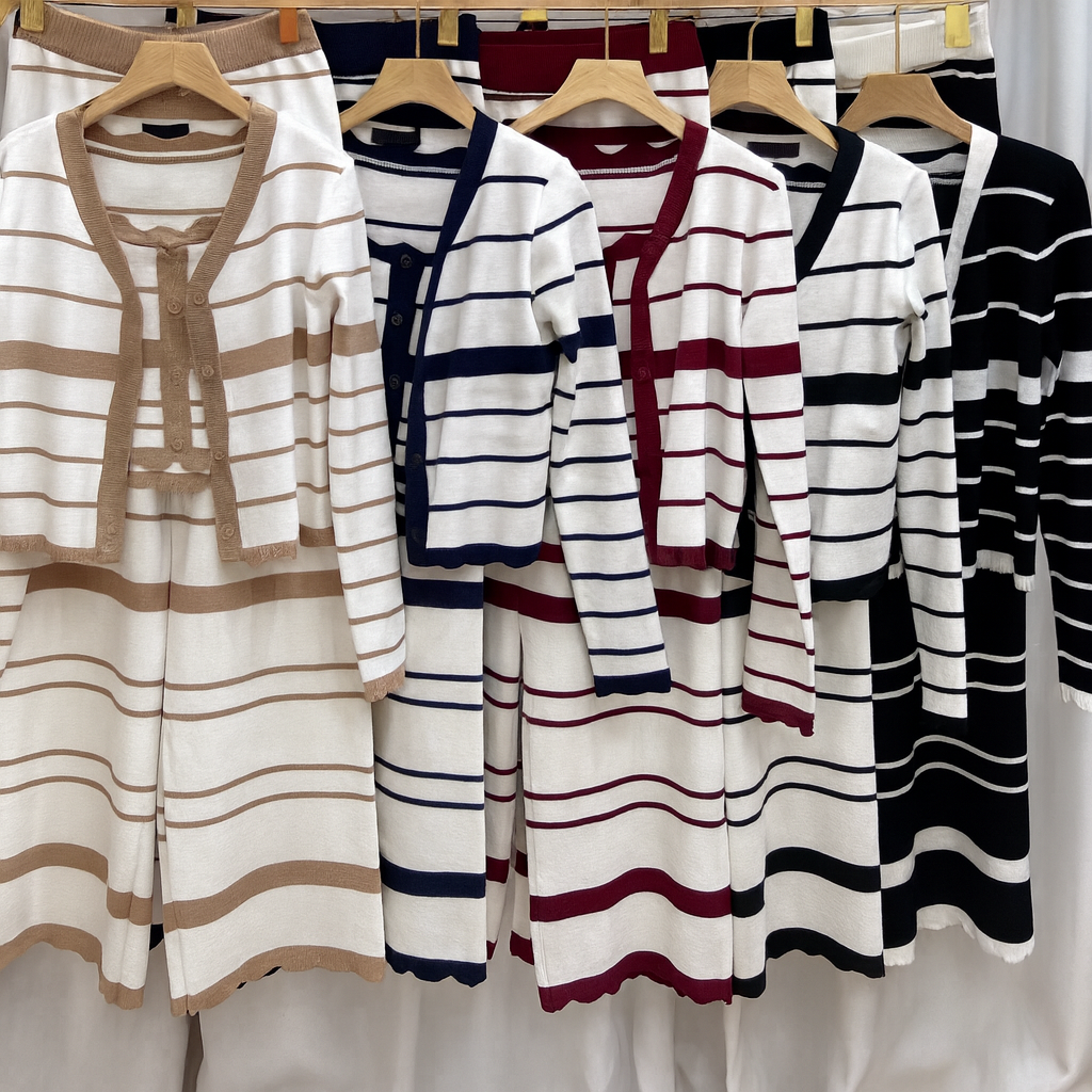 Conjunto 3 piezas rayado