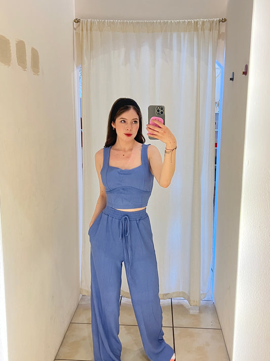 af-10 Conjunto top + pantalón elástico QS095