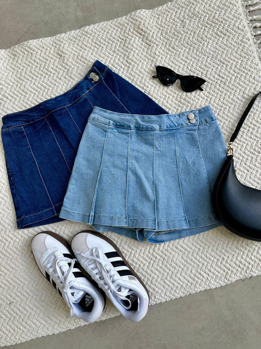 AF-24 Short falda mezclilla patol