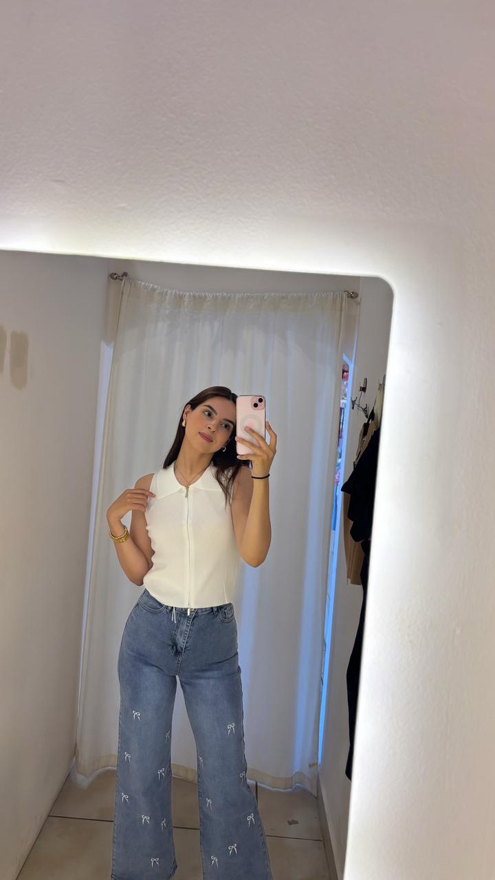 AF-38 pantalón mezclilla con moños