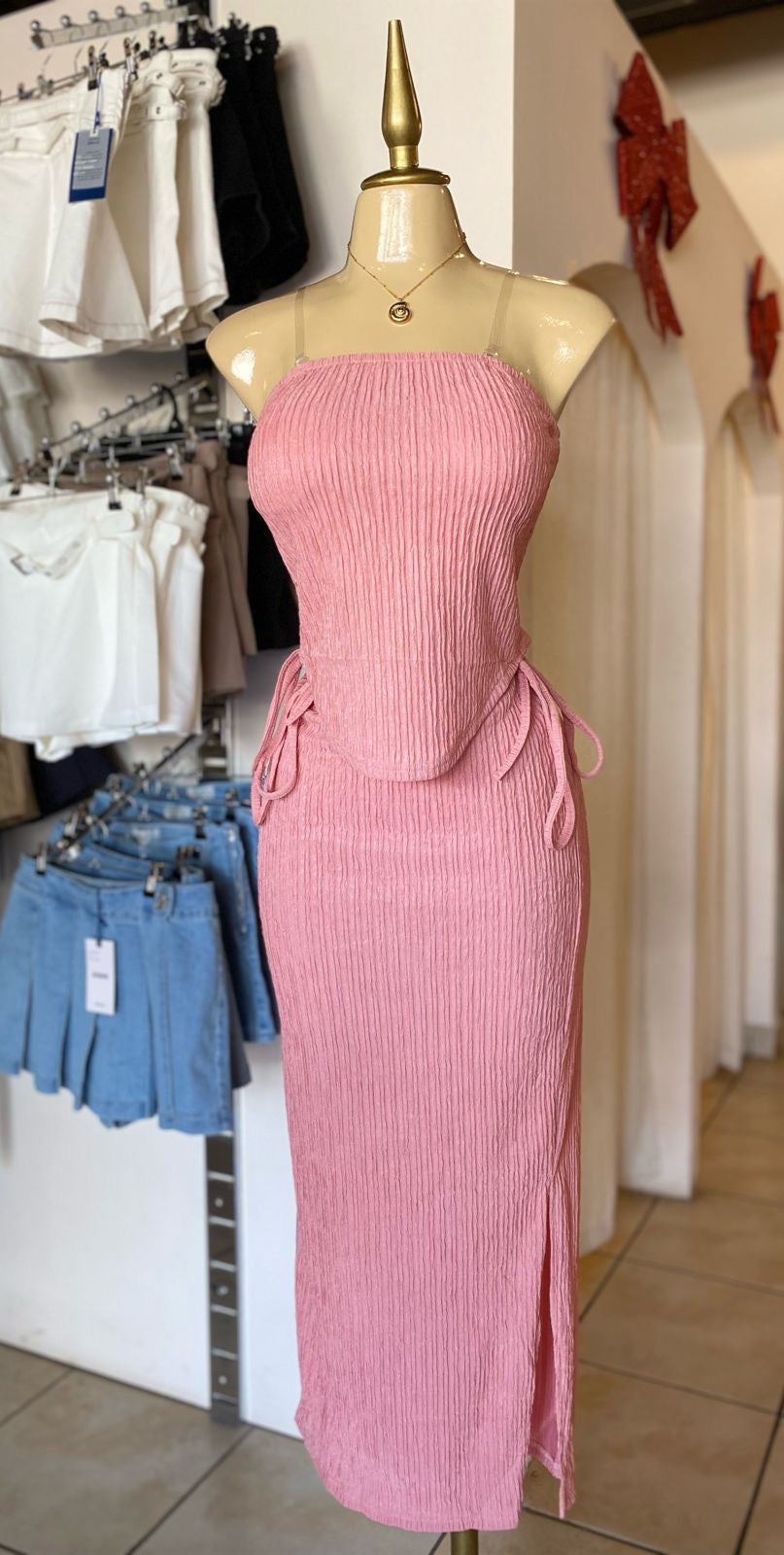 OML-07 conjunto falda larga y top