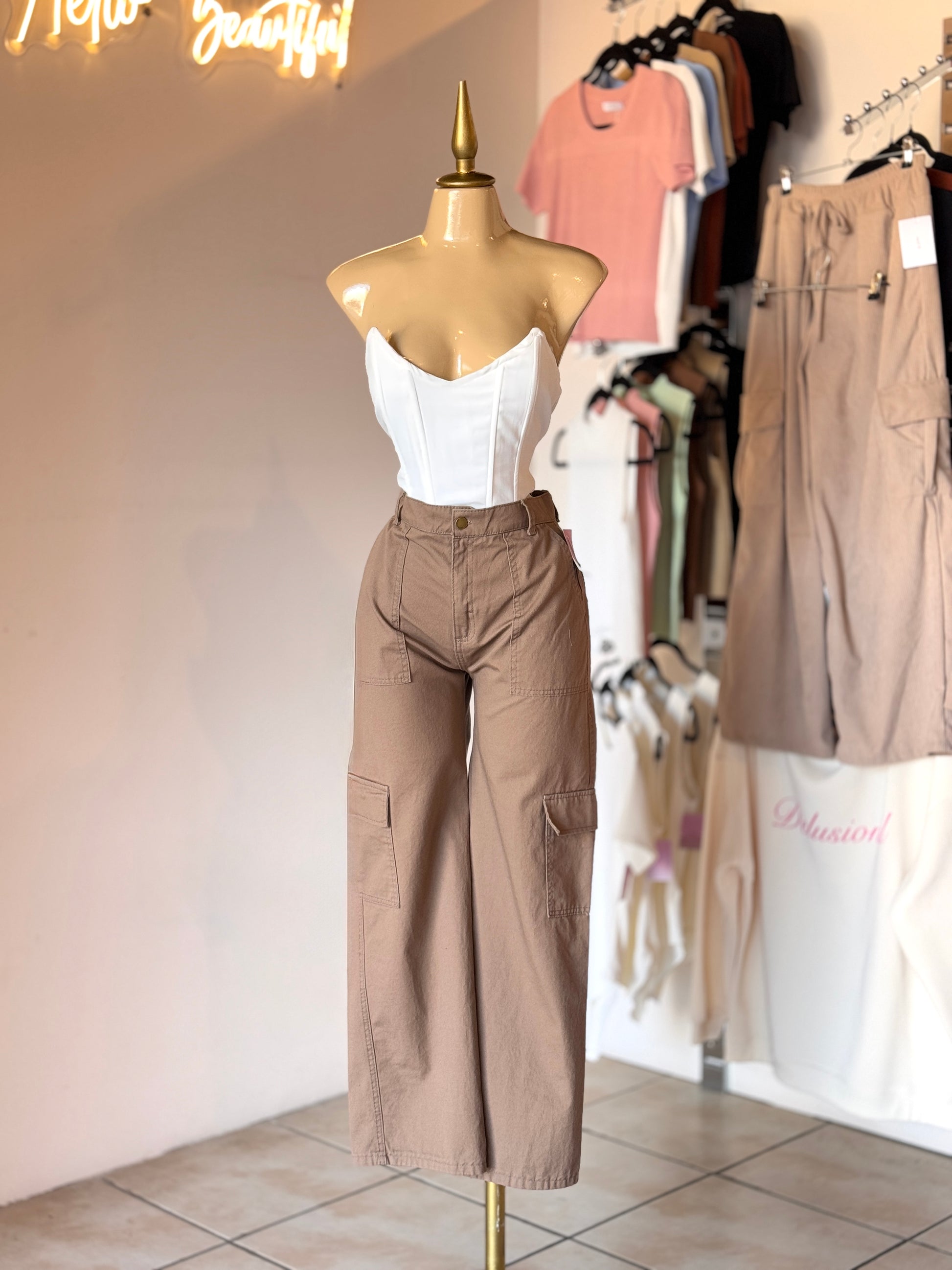 Pantalón Cargo de Tela