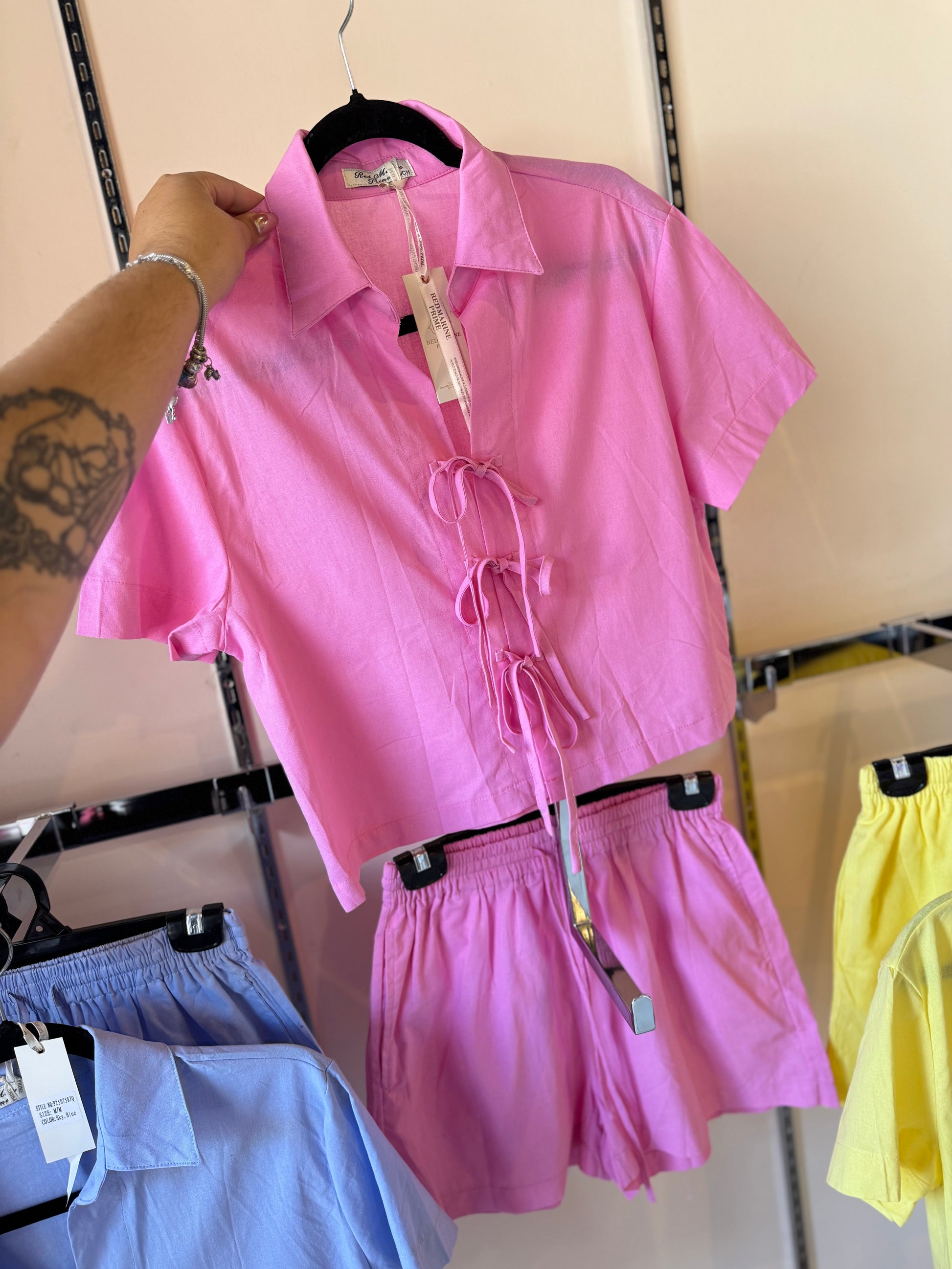 Conjunto short + camisa moños