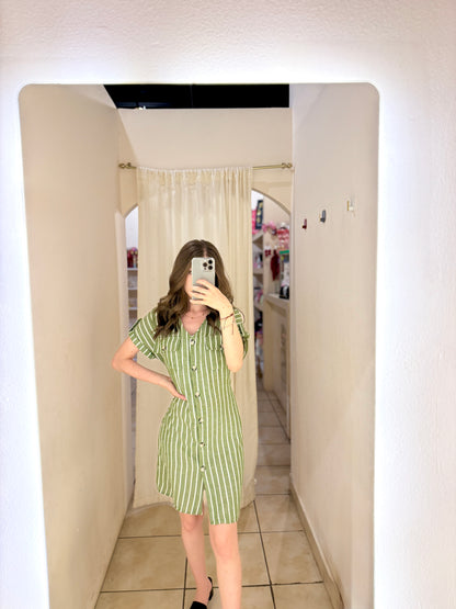 AF-65 vestido camisero rayado