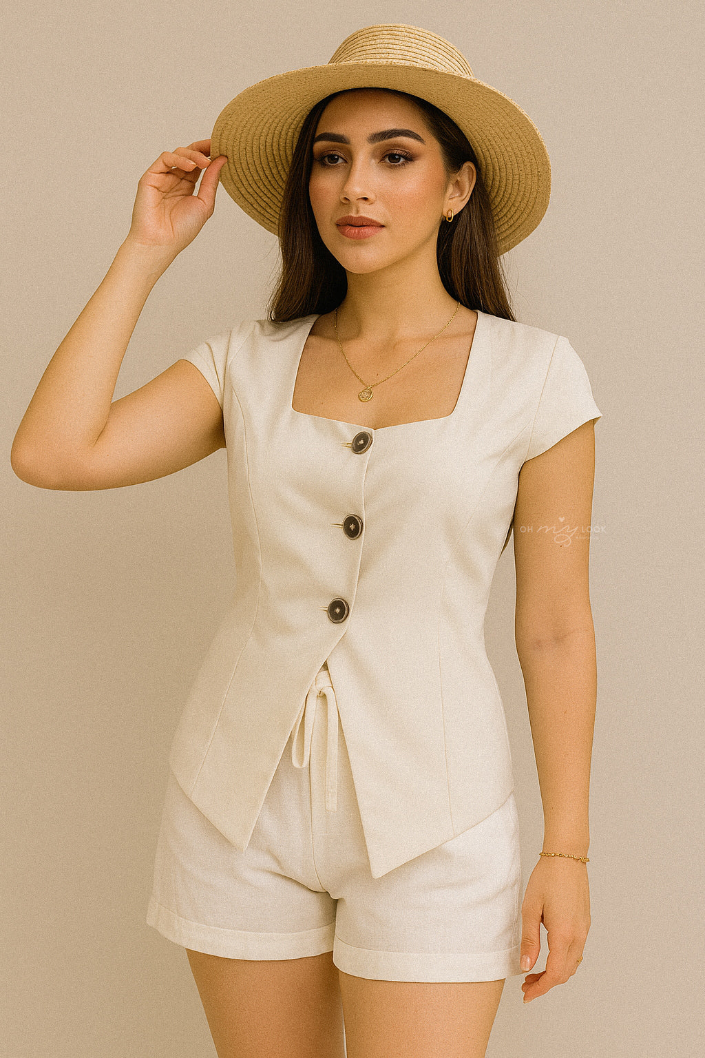 AF Blusa lino con botones