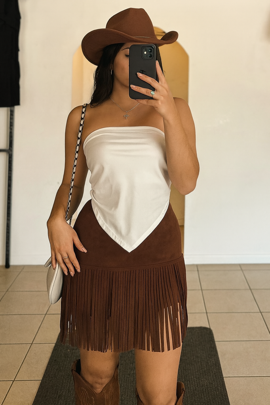 Top strapless vaquera