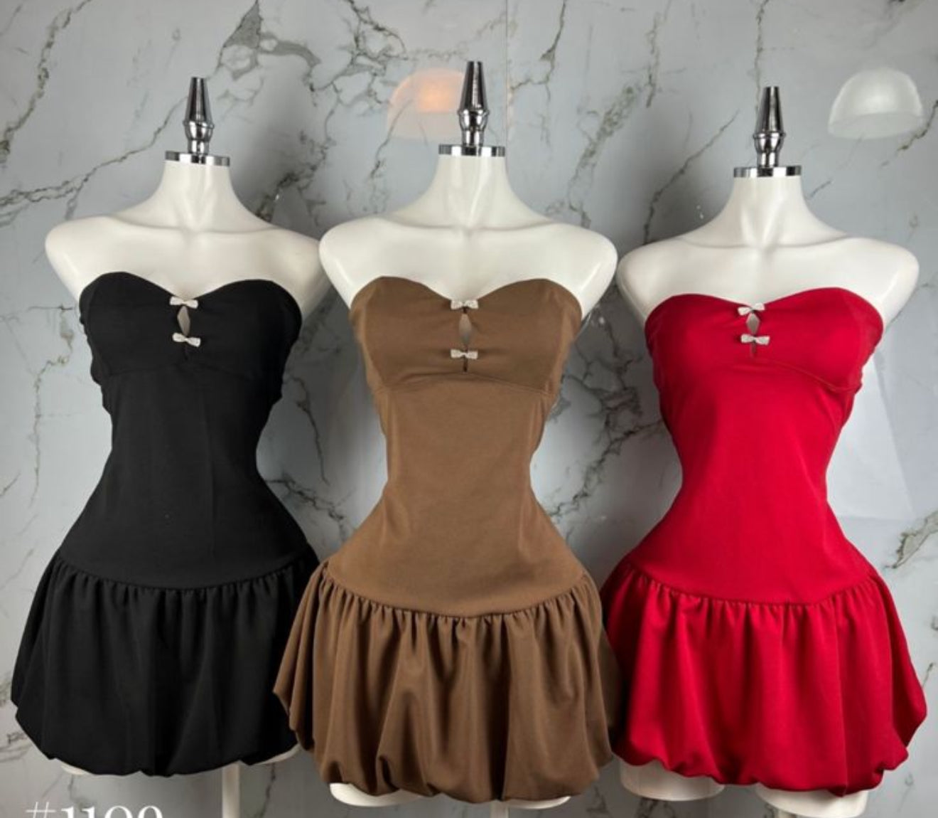 Vestido globo moñitos