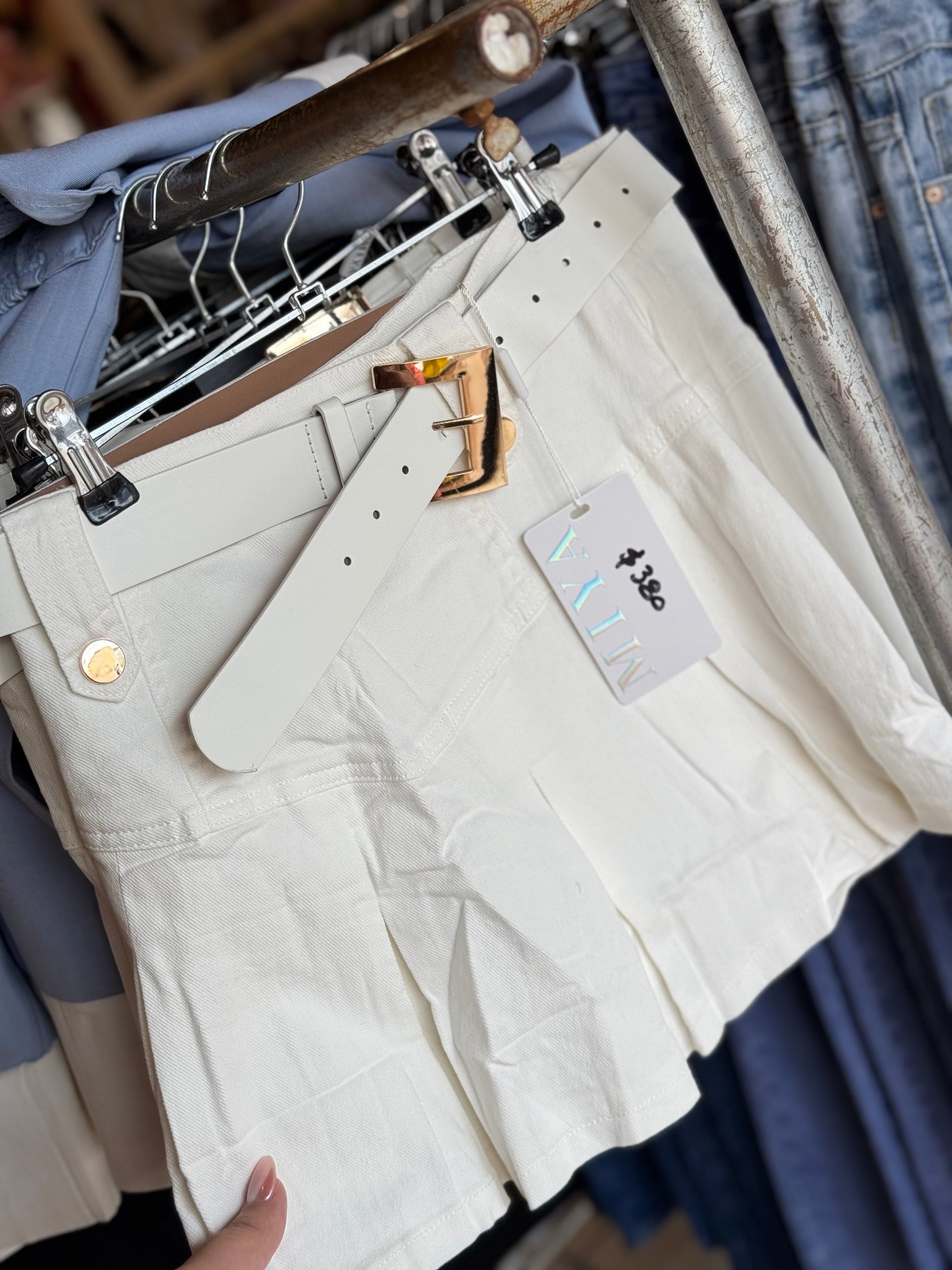 Short falda mezclilla con cinto PS947