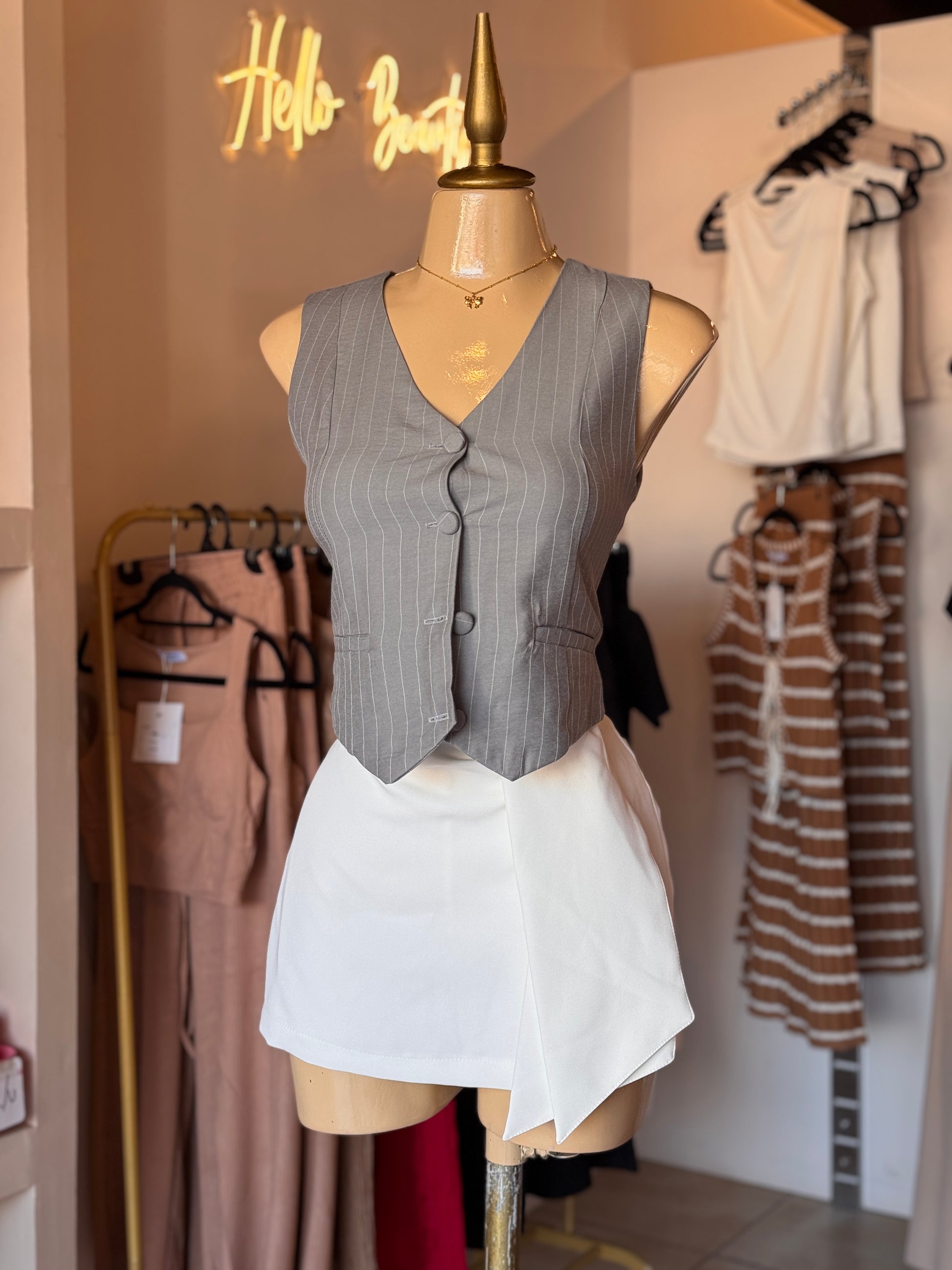 af-01 Chaleco Gris Rayado