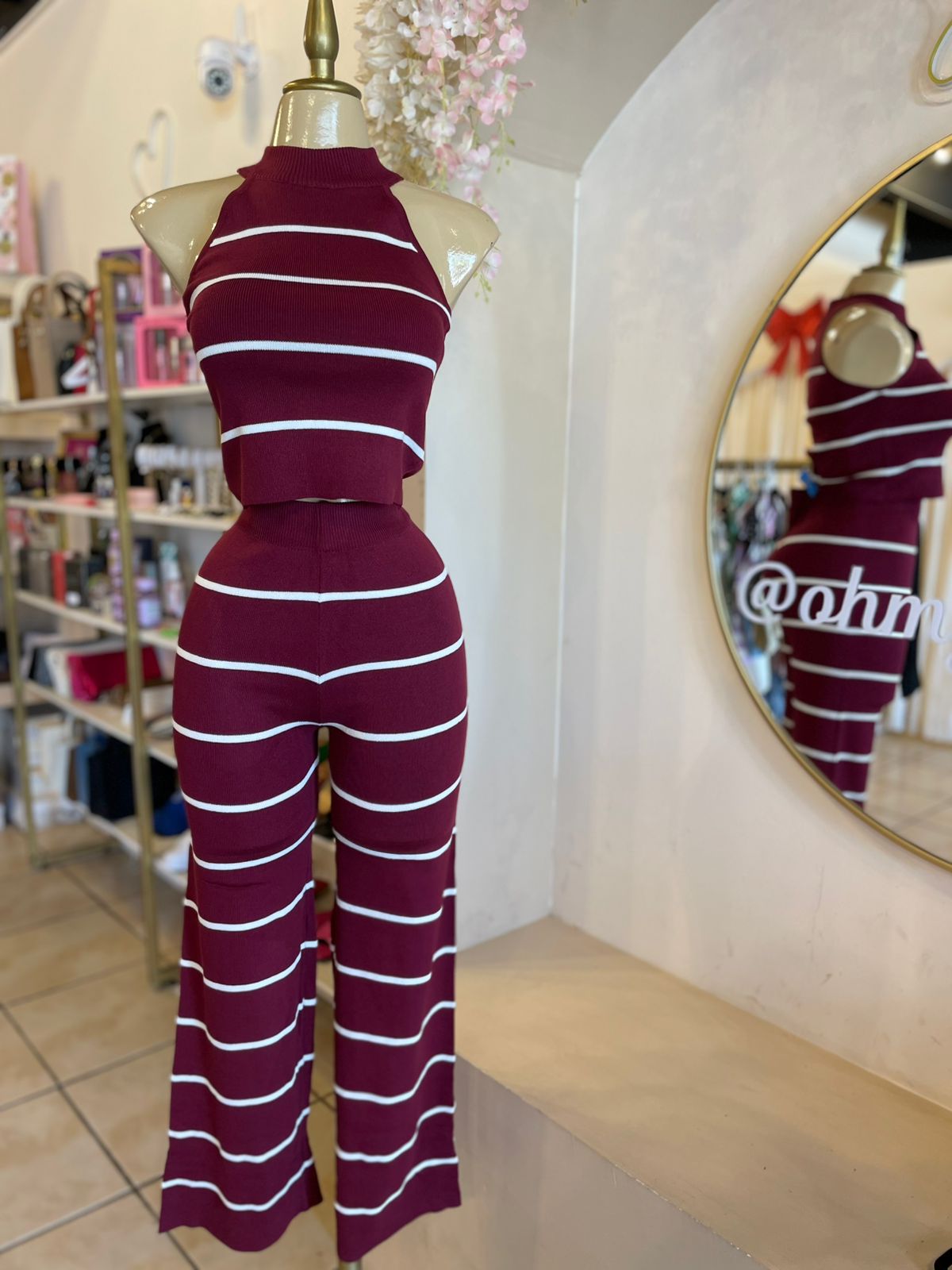 JS Conjunto rayado halter