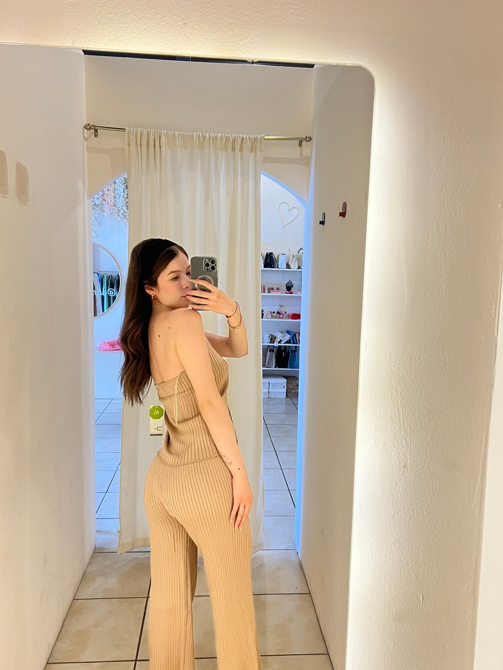Conjunto blusa halter y pantalón