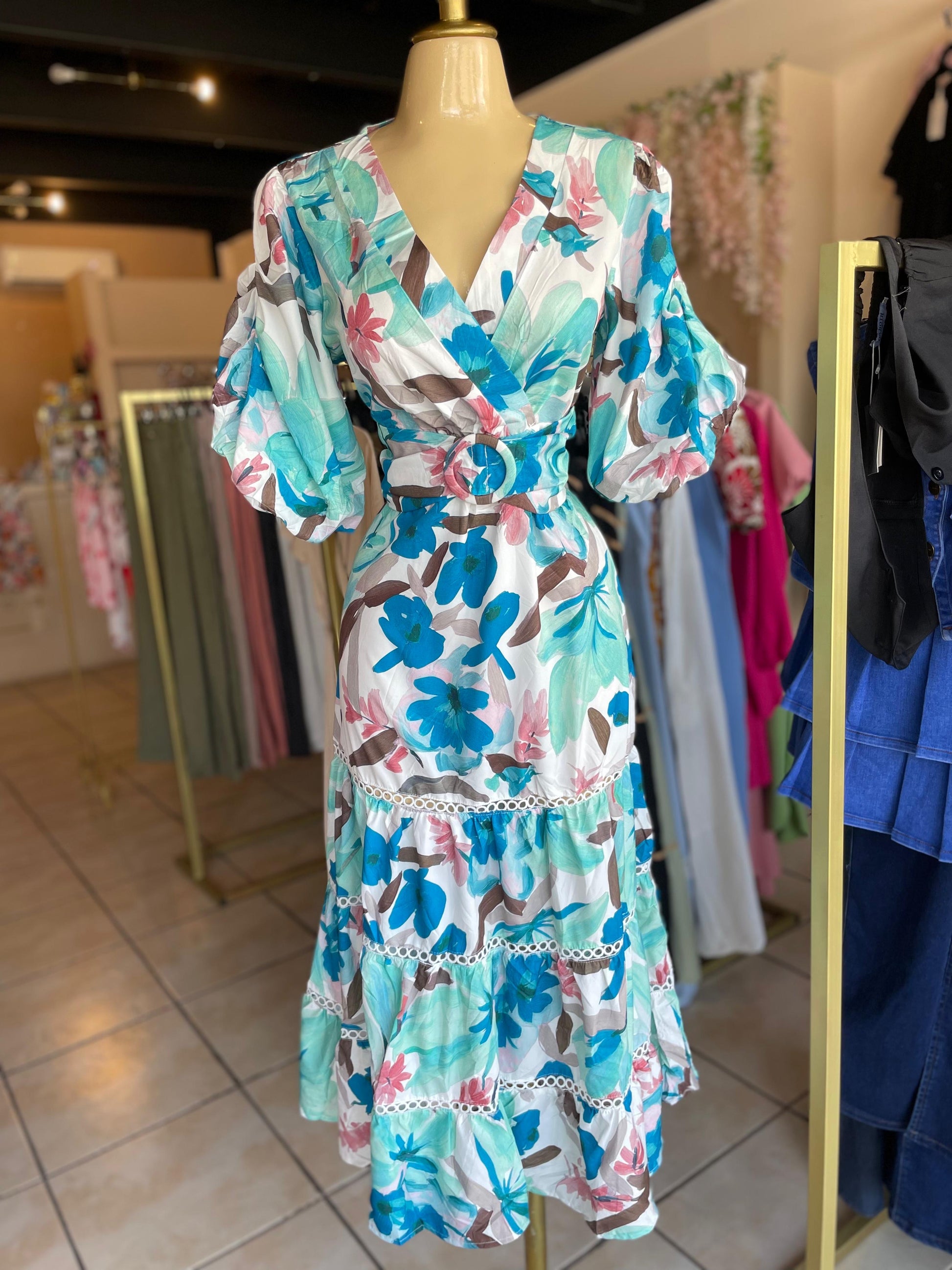AF-101 vestido midi floral