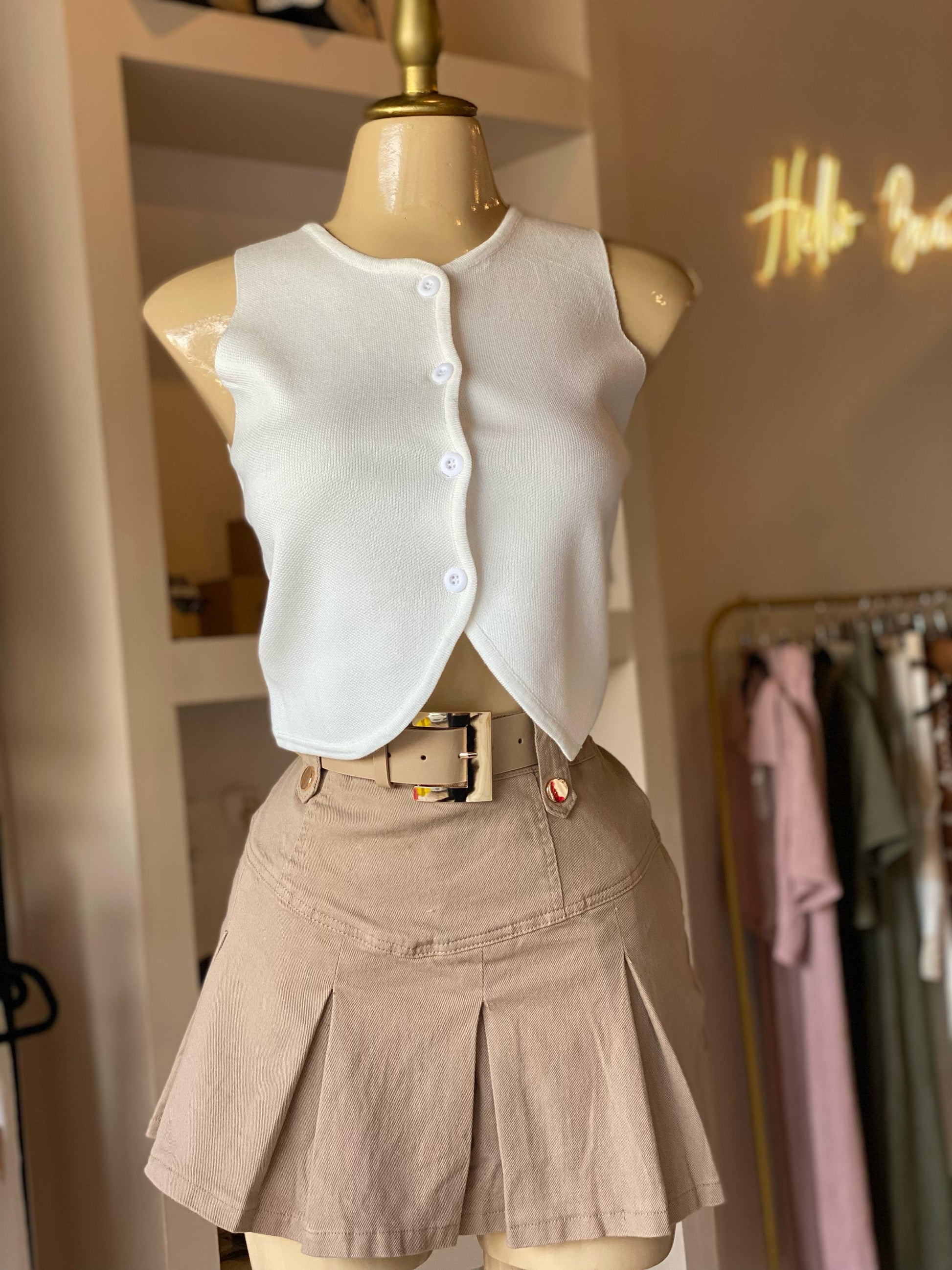 Short falda mezclilla con cinto PS947