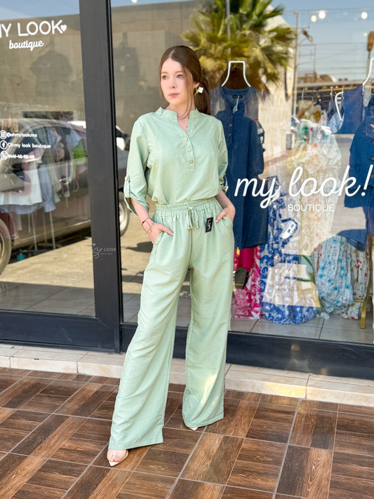 JS-45 CONJUNTO DE RAYAS PANTALON Y BLUSA