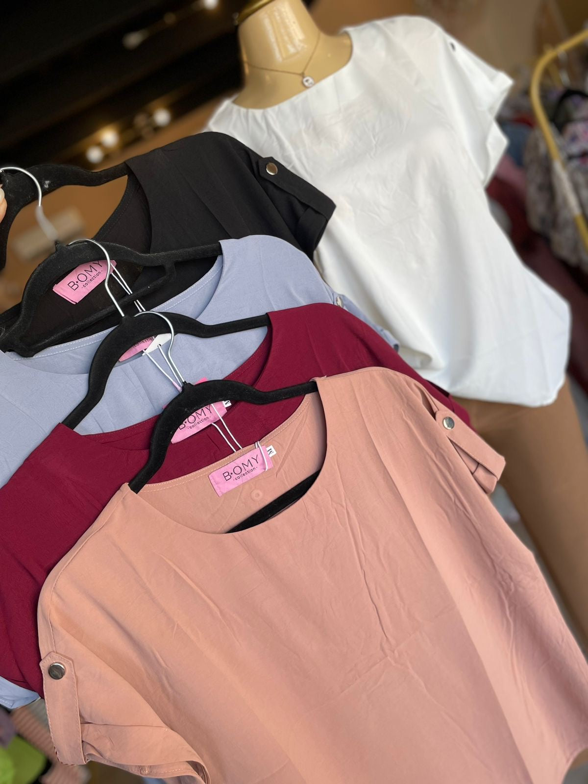 AF-70 blusa básica con manga y botones