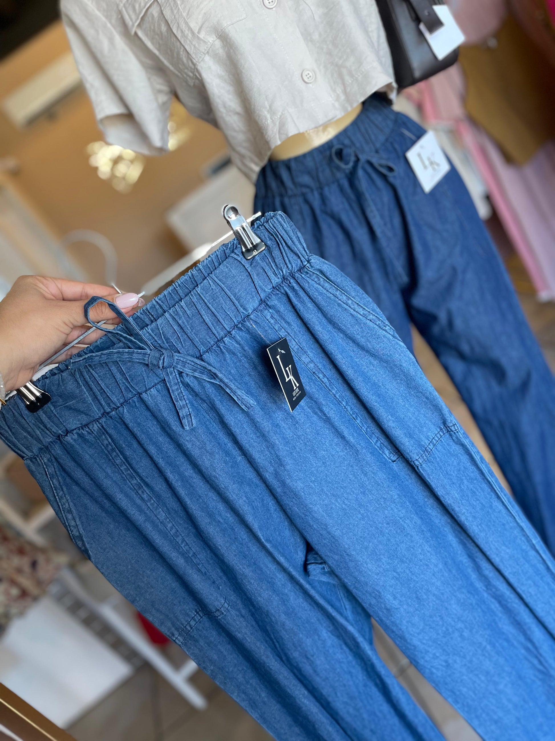 JS-57 PANTALON SUELTO DE MEZCLILLA SUAVIZADA