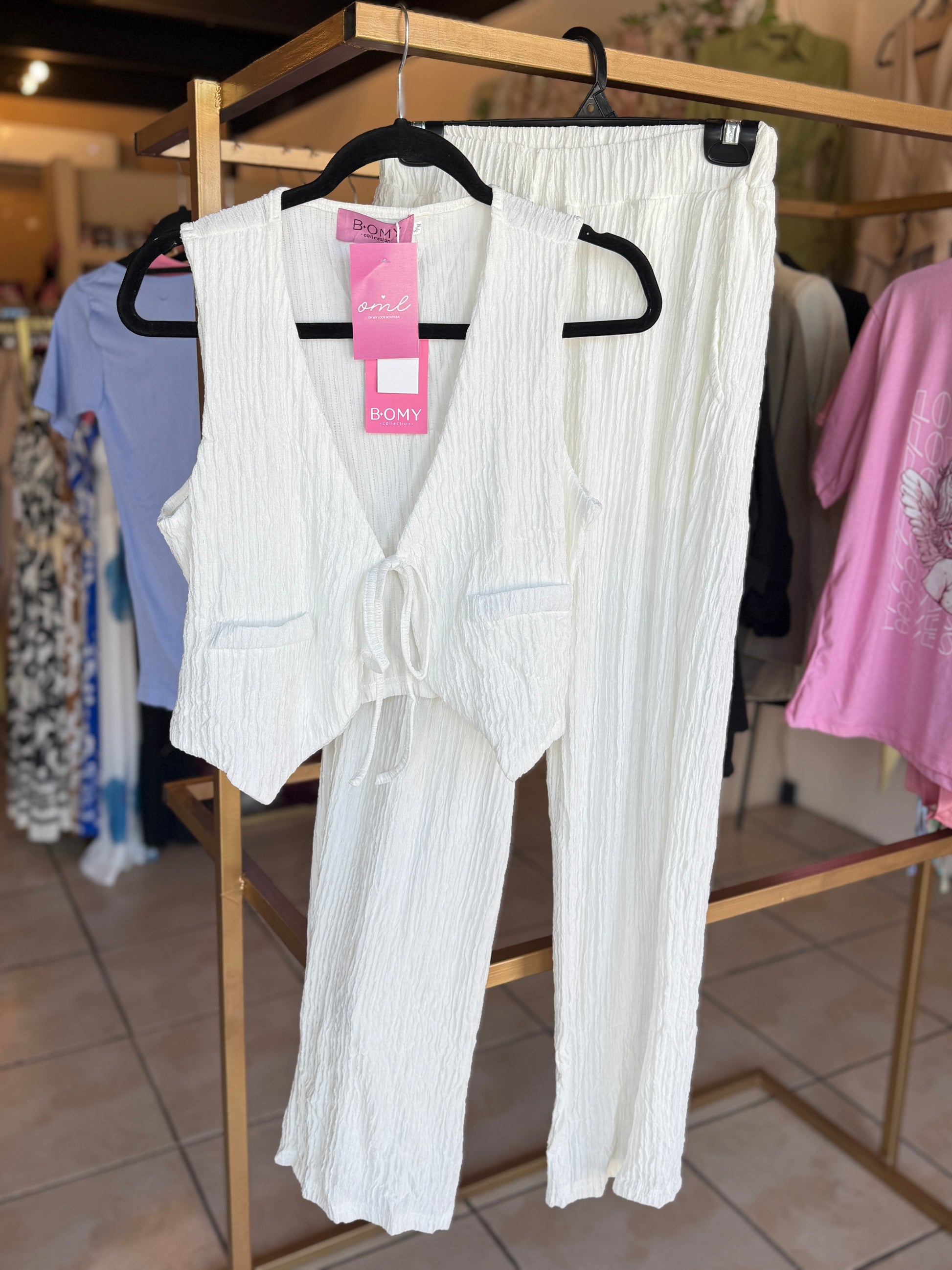 OML Conjunto chaleco con tiras