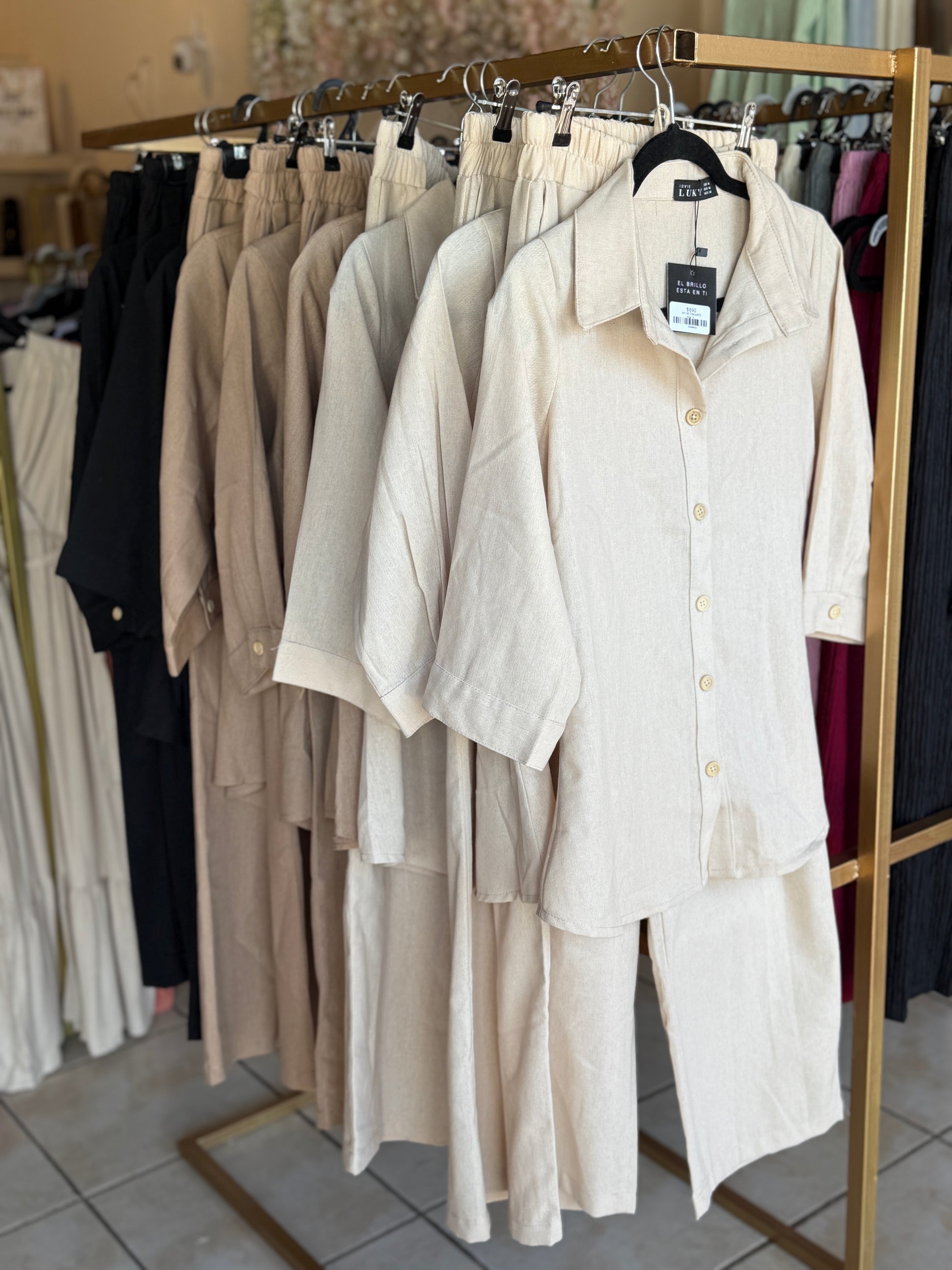 AF-103 CONJUNTO CAMISA Y PANTALON DE LINO