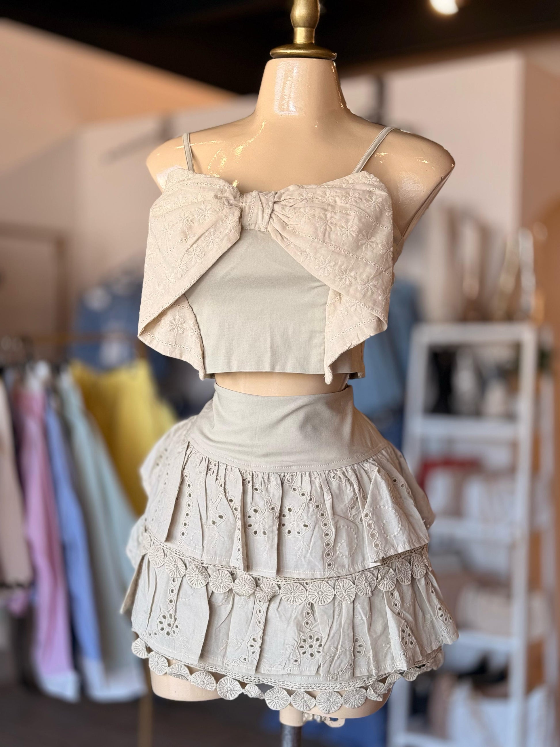 Short falda olanes encaje PS939