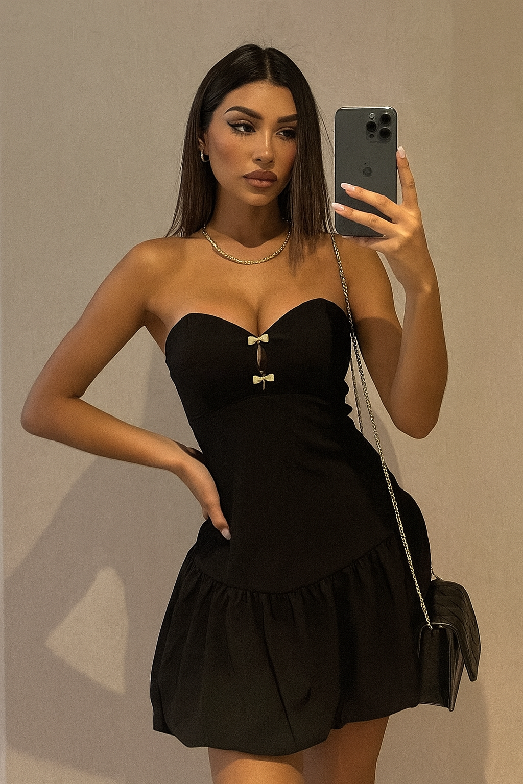 Vestido globo moñitos