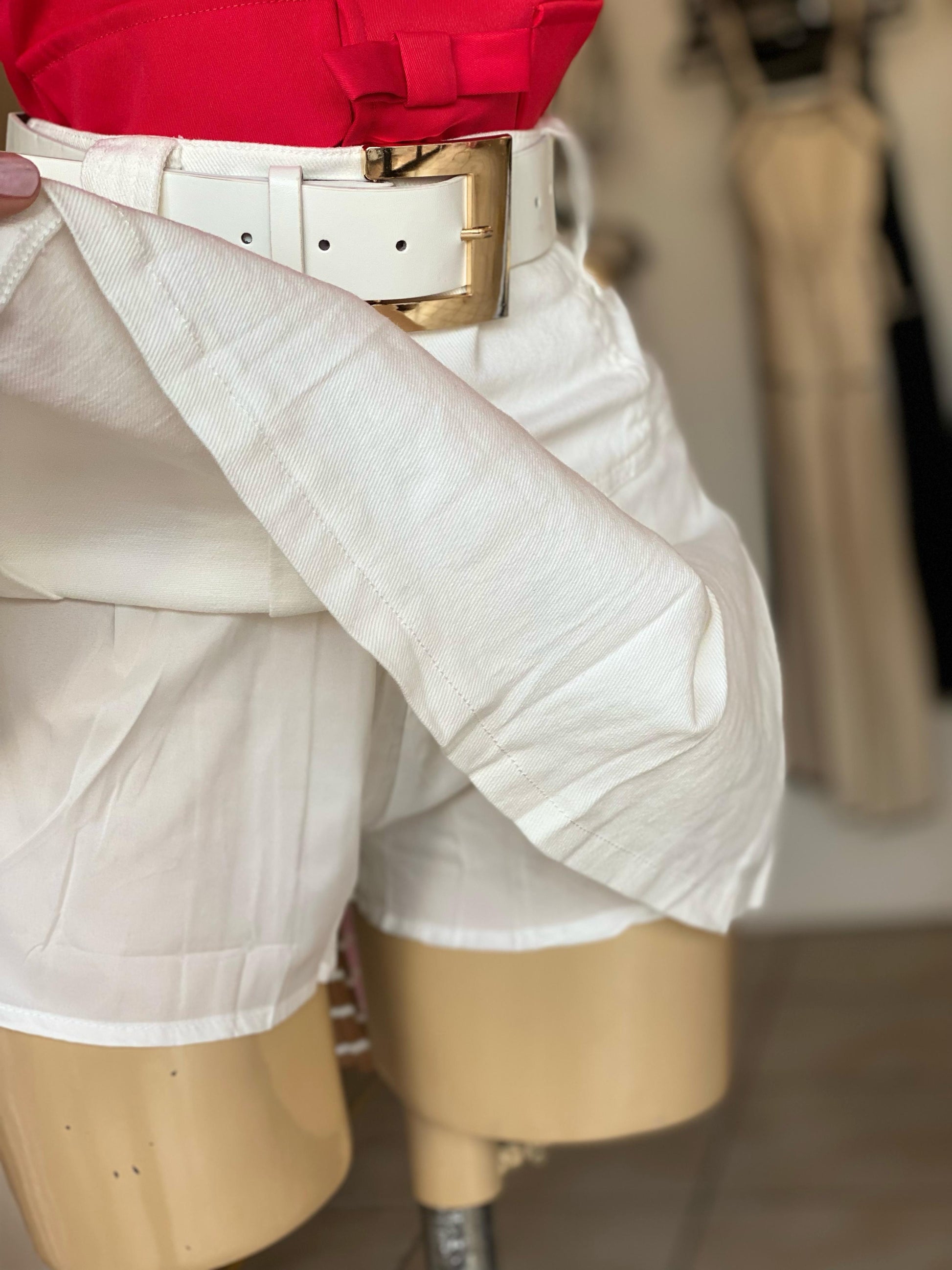 Short falda mezclilla con cinto PS947