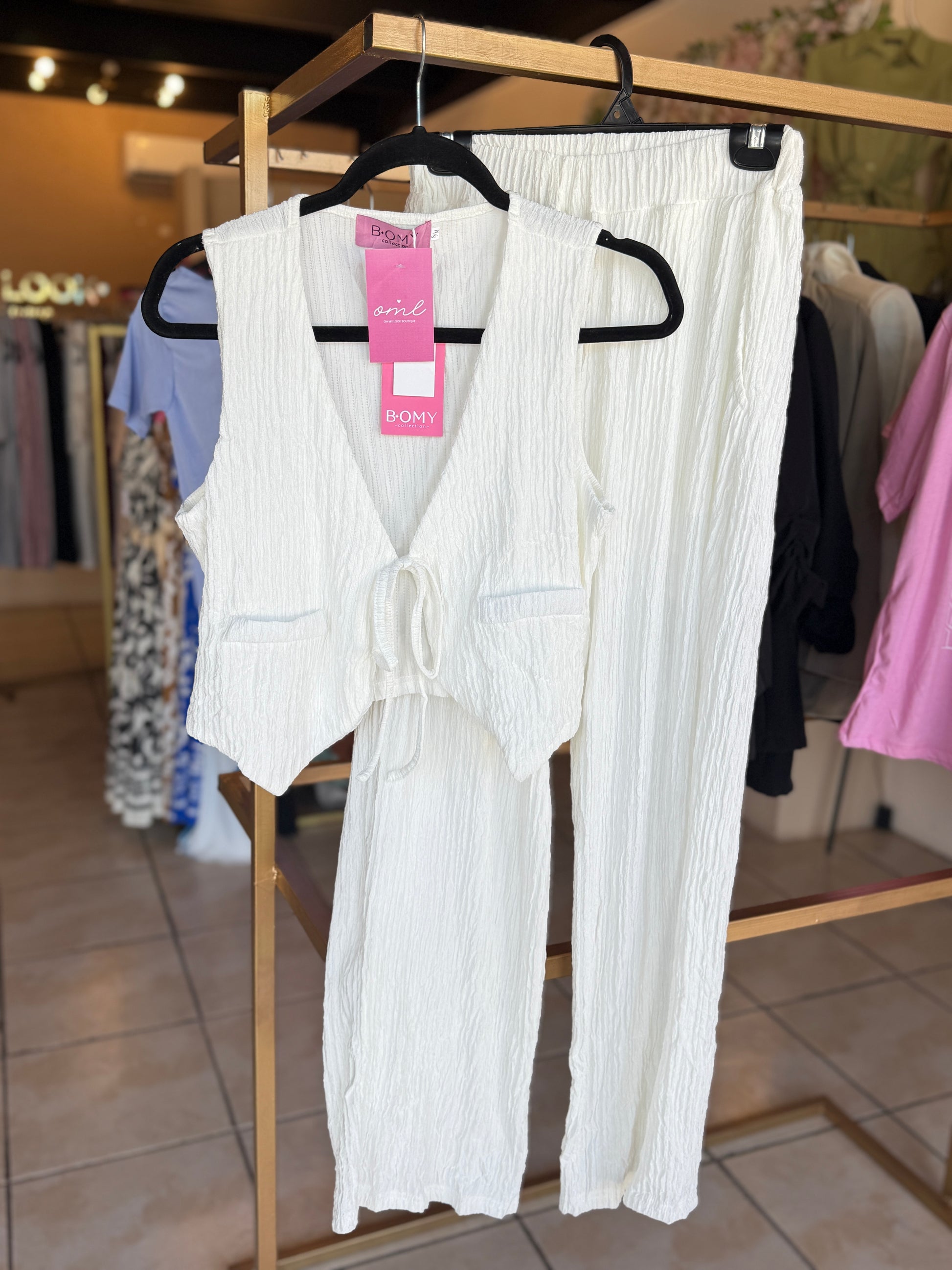 OML Conjunto chaleco con tiras