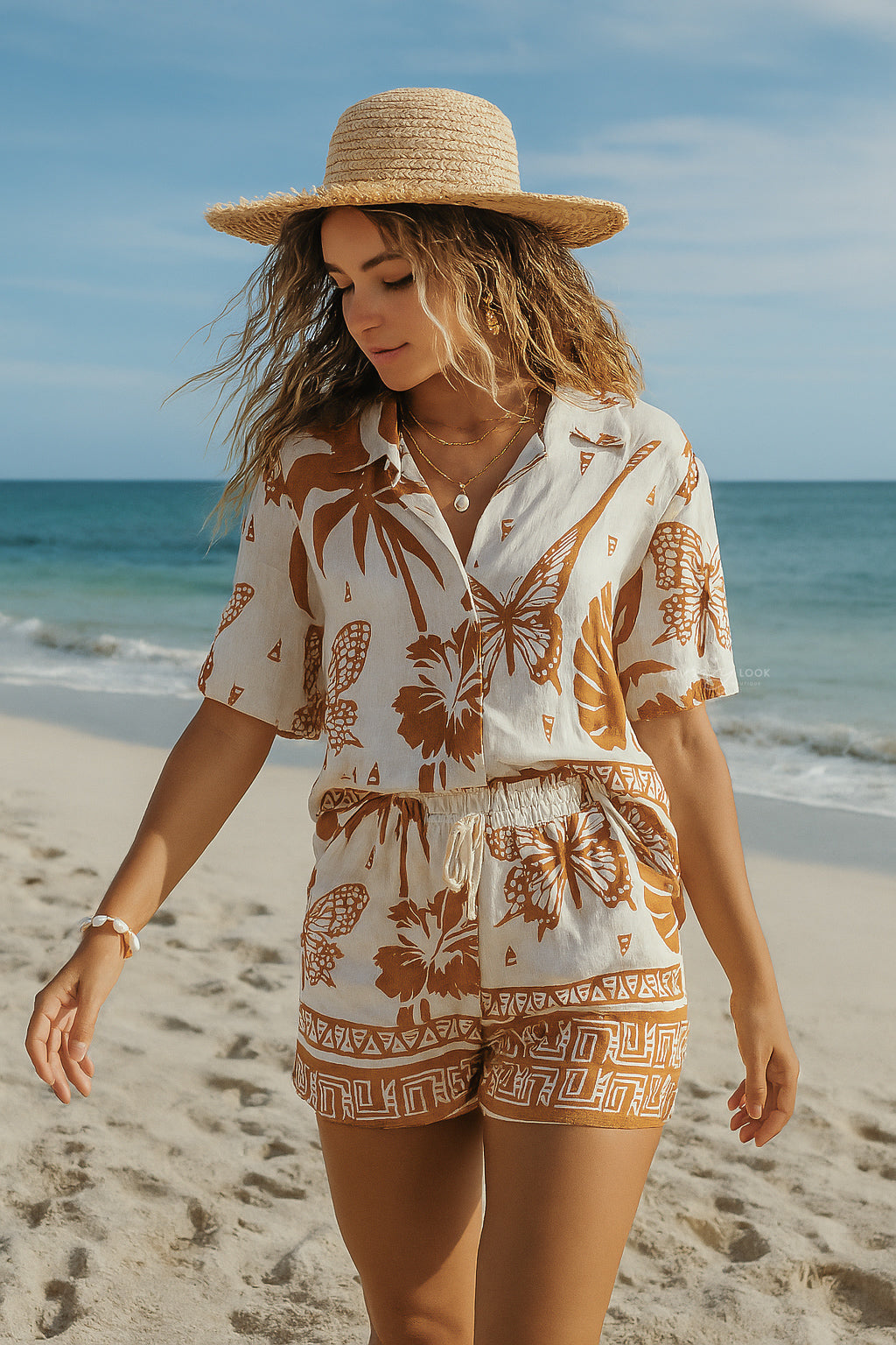 AF conjunto camisa y short palmas