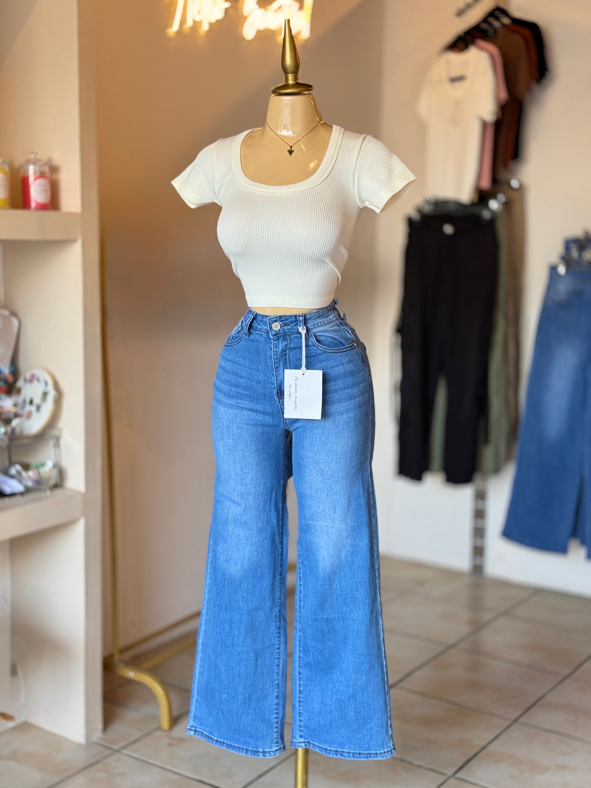 Pantalón Denim Recto