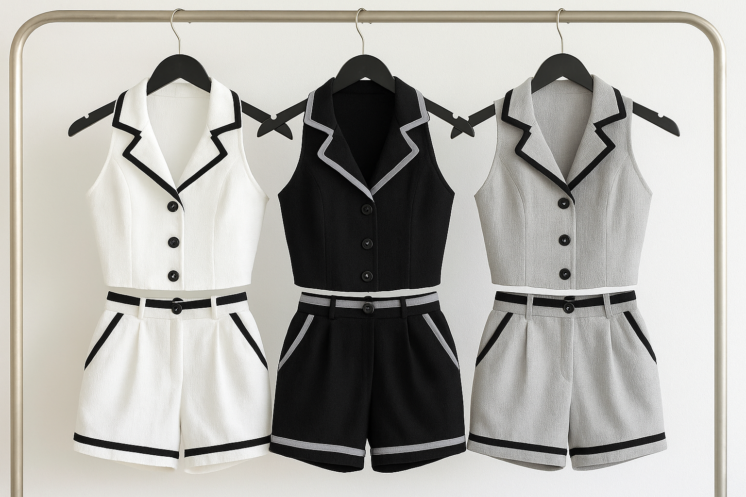 AF conjunto chaleco y short contraste