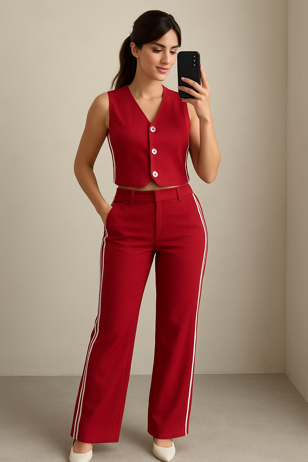 AF Conjunto chaleco con líneas