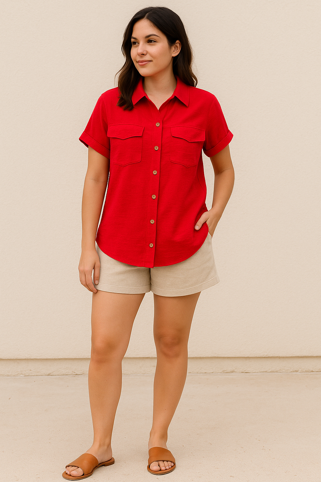 JS Blusa tipo camisa Luxor